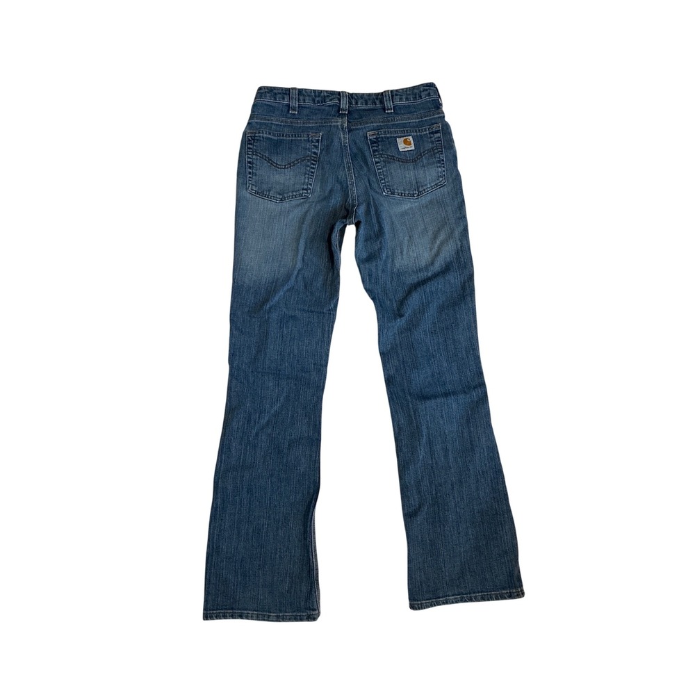 Carhartt Womens Bootcut Jeans Medium Wash Denim Workwear Pants 30x31